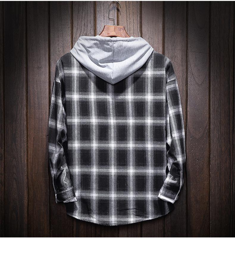 Plaid Casual Hooded Shirt - Bentley Maxwell