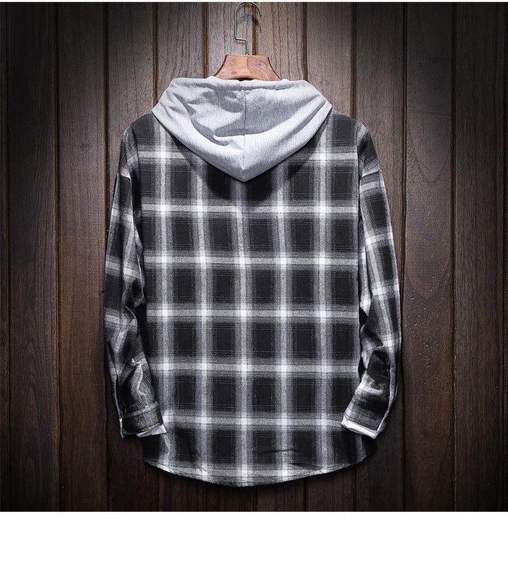 Plaid Casual Hooded Shirt - Bentley Maxwell