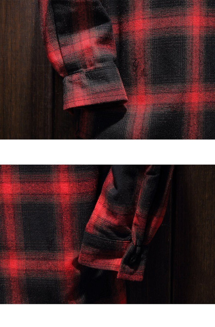 Plaid Casual Hooded Shirt - Bentley Maxwell