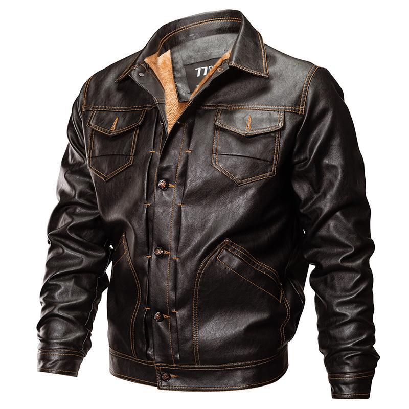 Leather Tactical Army Bomber Jacket - Bentley Maxwell