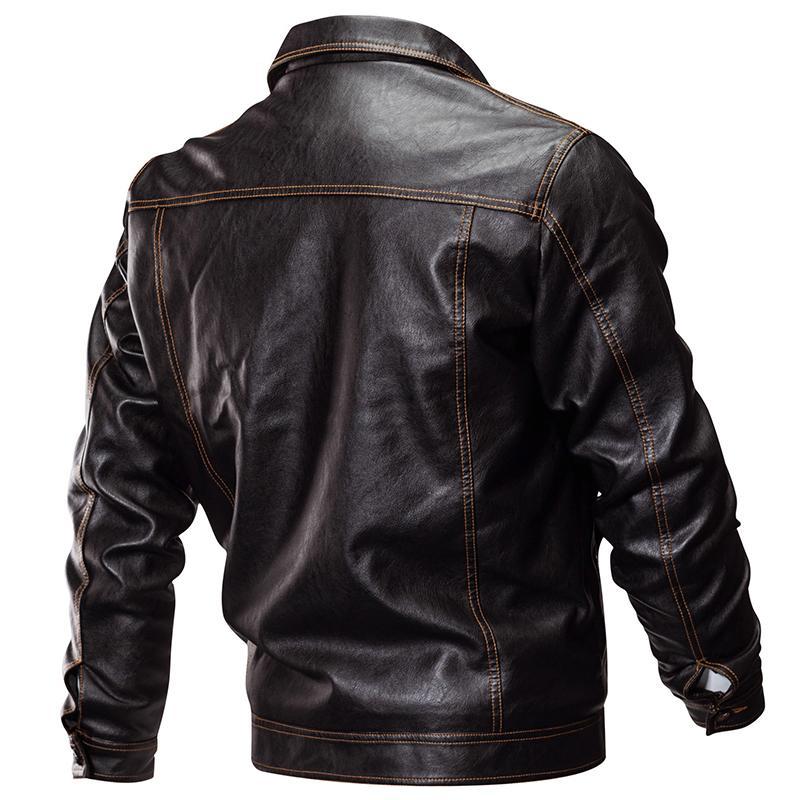 Leather Tactical Army Bomber Jacket - Bentley Maxwell