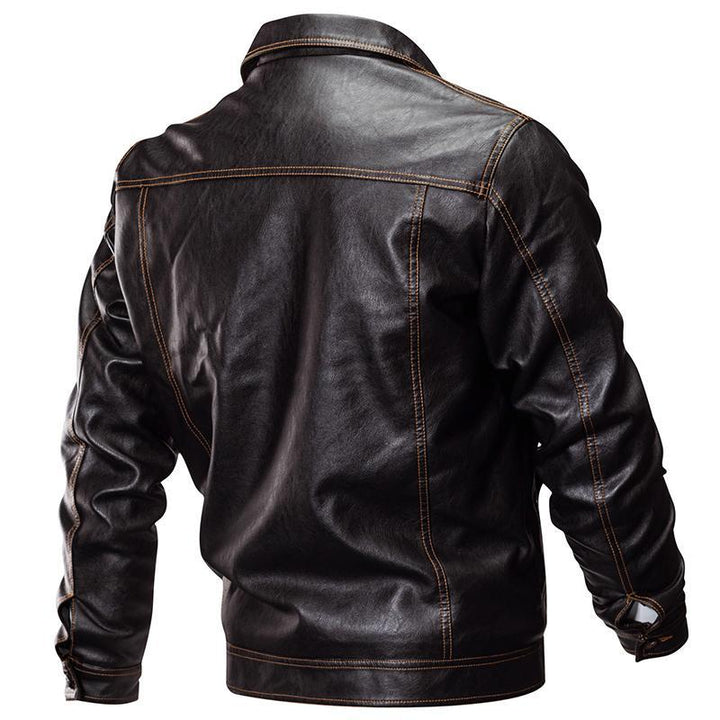 Leather Tactical Army Bomber Jacket - Bentley Maxwell