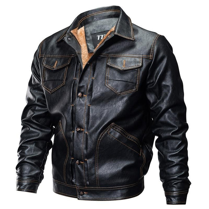 Leather Tactical Army Bomber Jacket - Bentley Maxwell