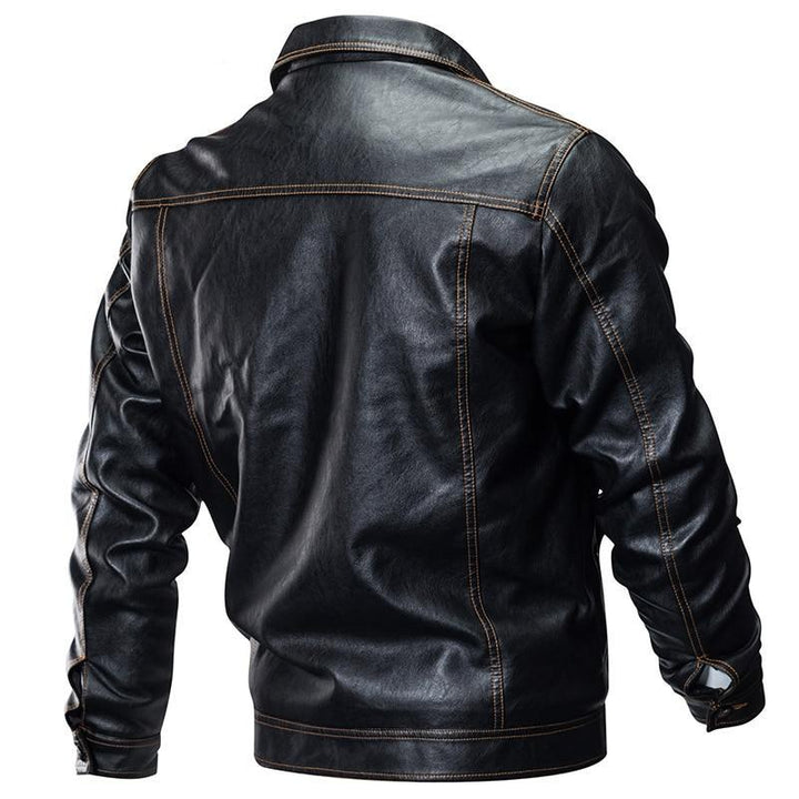 Leather Tactical Army Bomber Jacket - Bentley Maxwell