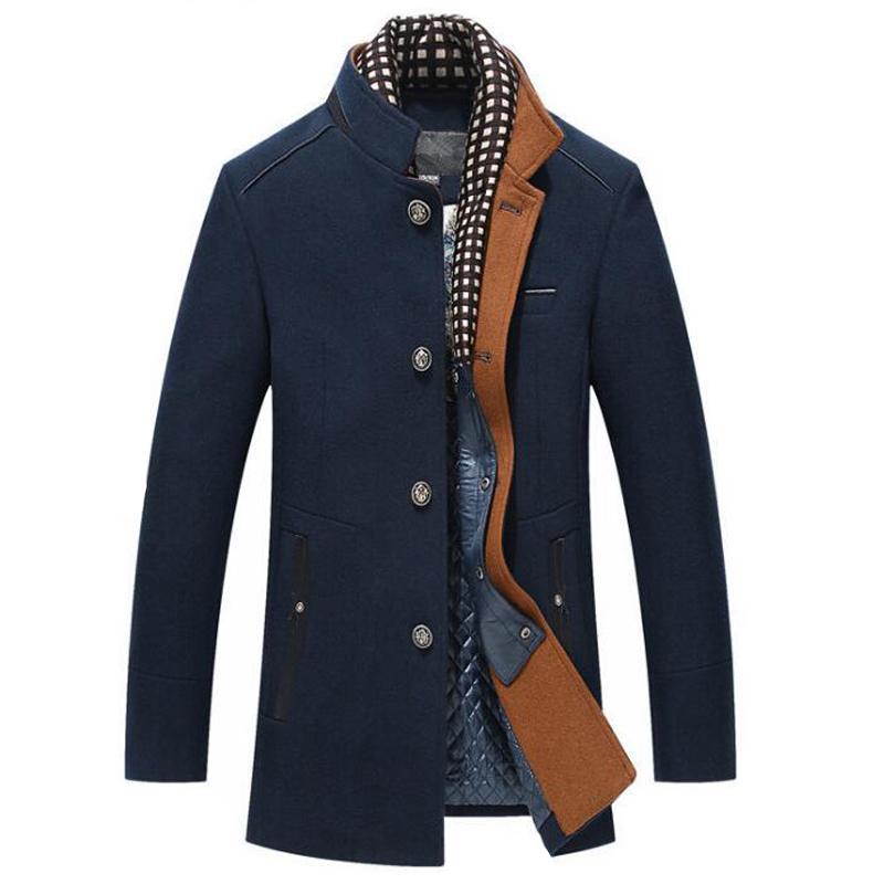 Wool Cashmere Detachable Scarf Coat - Bentley Maxwell