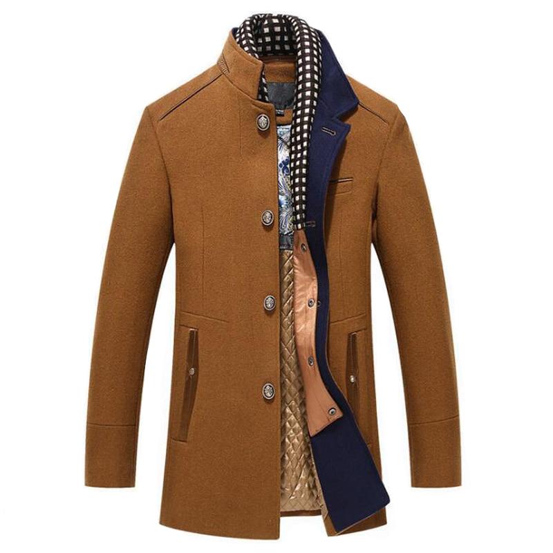 Wool Cashmere Detachable Scarf Coat - Bentley Maxwell