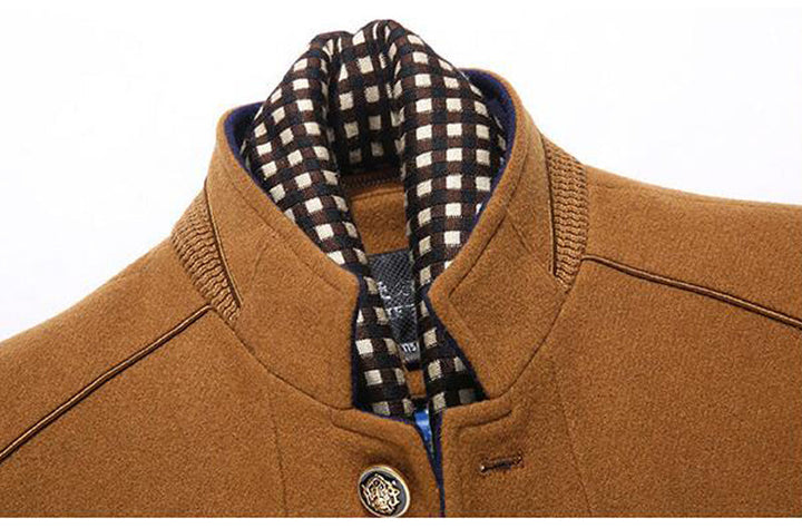 Wool Cashmere Detachable Scarf Coat - Bentley Maxwell