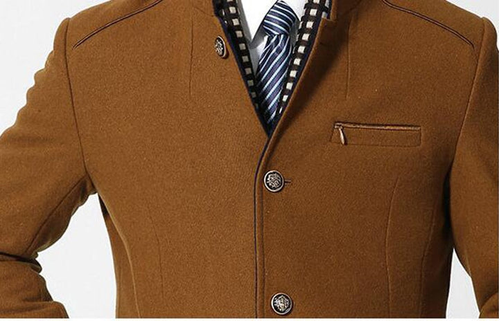 Wool Cashmere Detachable Scarf Coat - Bentley Maxwell