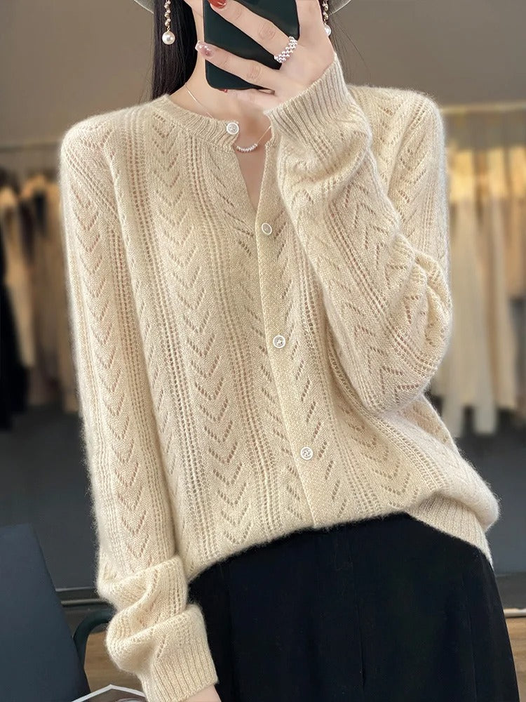 Santorini 100% Wool Cardigan - Bentley Maxwell